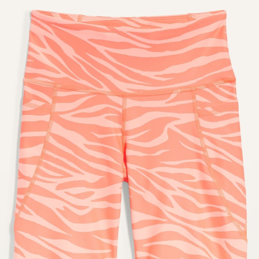 NWT ON High Rise Orange Zebra Bike Shorts